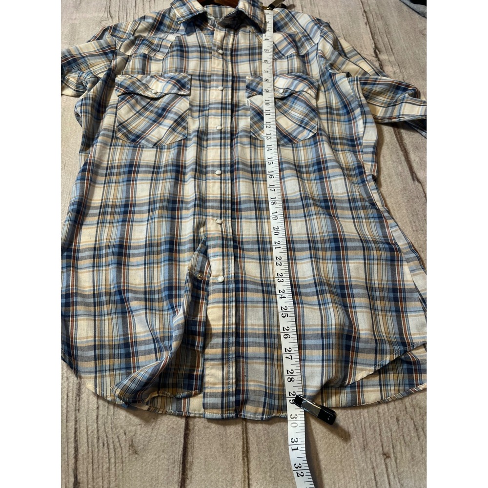 Levi's Regular Fit Plaid Snap Button Western‎ Cowboy Shirt Mens Size Medium - Picture 8 of 8